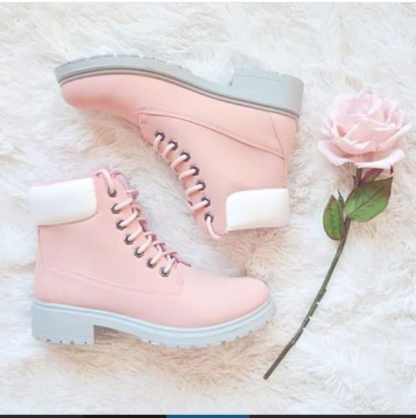light pink winter boots